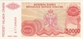 Croatia - Krajina 50,000 Dinara, 1993